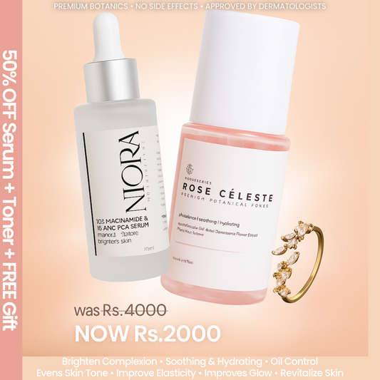 SKIN ESSENTIAL BUNDLE | Rose Cèleste Toner & Niora Serum + FREE Gift