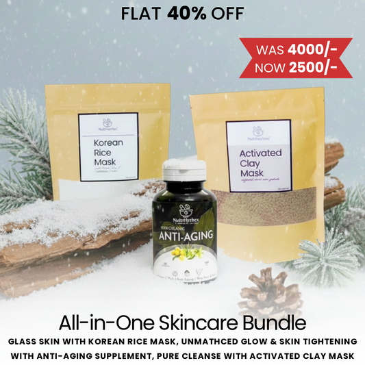 SKIN CARE BUNDLE | Anti-Aging Supplement, Korean Rice Mask & Activated Clay Mask