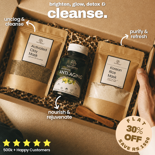 SKIN CARE BUNDLE | Anti-Aging Supplement, Korean Rice Mask & Activated Clay Mask